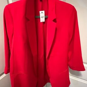 Express Red Open Front Statement Blazer Size L – New With Tags